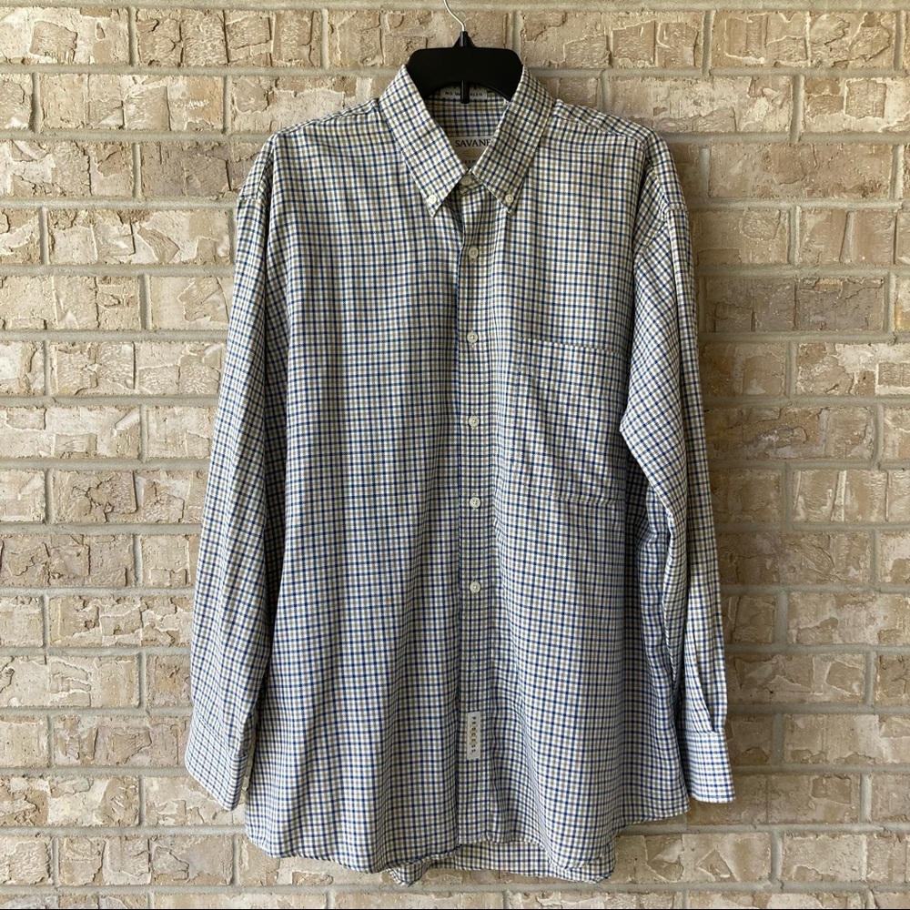 Savane Process Deep Dye Long Sleeves Button Up Plaid Shirt Size L 🌺